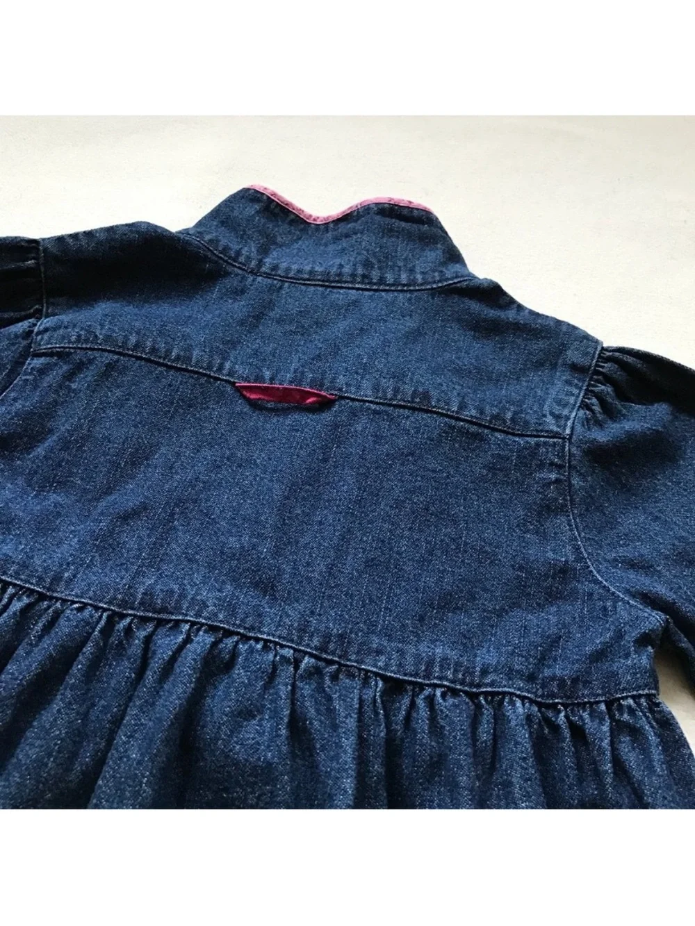 Vintage Y2K OshKosh Bgosh Denim Long Sleeve Shirt Dress Girls Size 6 Cotton Jean
